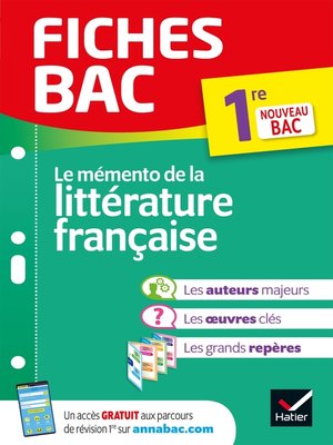 cover image of Fiches bac Mémento de la littérature française 1re